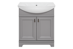 Тумба с раковиной Misty Лувр 75 серая глянцевая