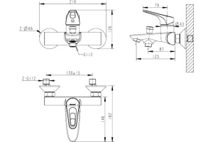 Смеситель Bravat Drop-D F648162C-01 для ванны с душем - 3