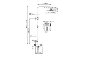Душевая система WasserKraft 22.5 С термостатом хром - белый - 3