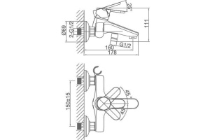Смеситель для ванны D&K DA139 хром (DA1393201) - 3