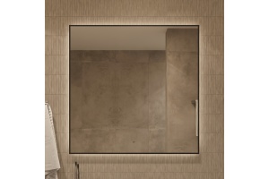 Зеркало DIWO Элиста 100x100 черное, с подсветкой сенсорной, квадратное, в скандинавском стиле