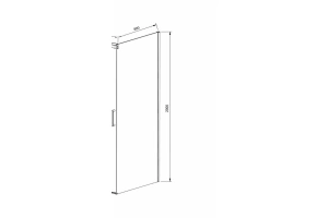 Боковая стенка Vincea Dice 80х200 профиль черный стекло прозрачное - 3