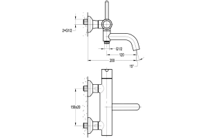 Смеситель для ванны и душа Cezares Eco хром, глянцевый (ECO-VD-01) - 2