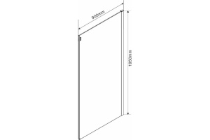 Боковая стенка Vincea Como 90х195 хром стекло тонированное - 2