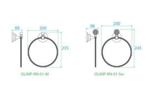 Полотенцедержатель Cezares OLIMP (OLIMP-RN-01-Sw) - 3