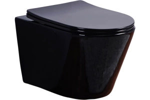 Унитаз подвесной Esbano Clavel с сиденьем микролифт, черный глянцевый (ESUPCLAVB)
