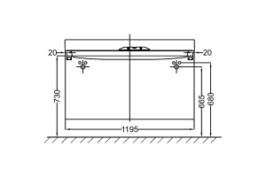 EB1305-N18 Тумба RYTHMIK для EXM112-Z /119.5х45х42.4/ (белый) - 2