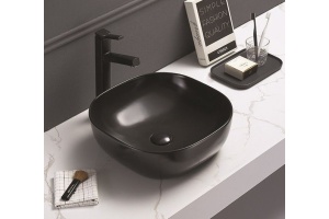 Раковина накладная CeramaLux NC 42.5 см матовый черный (78107МВ)