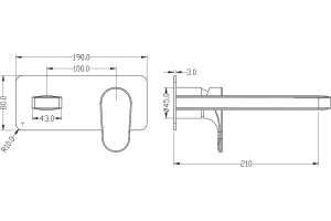 Смеситель Boheme Spectre 455-B С ВНУТРЕННЕЙ ЧАСТЬЮ, для раковины, чёрный - 2