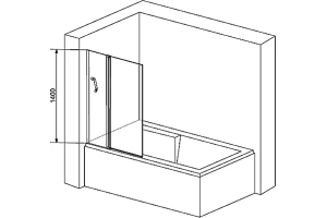 Шторка на ванну RGW Screens SC-11 100х140 профиль хром стекло прозрачное - 3