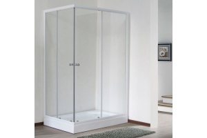 Душевой уголок Royal Bath HP 120х80 R с поддоном профиль белый стекло прозрачное