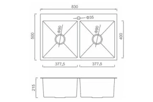 Кухонная раковина Gappo 83х50 сатин - 3