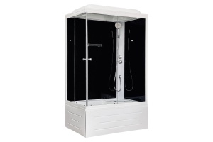 Душевая кабина Royal Bath 100x80 R стекло прозрачное задняя стенка черная 