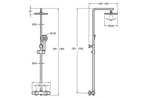 Душевая стойка Jacob Delafon Marcel E25084-CP - 2