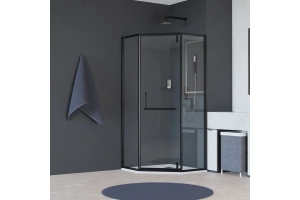 Душевой уголок RGW Hotel HO-084-B 100x100 профиль черный стекло прозрачное - 3