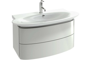 Тумба с раковиной Jacob Delafon Presquile 100 белый лак, 2 ящика