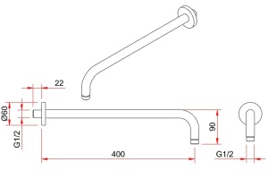 Кронштейн для верхнего душа Berges Ventas R черный матовый - 2