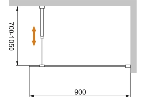 Душевая перегородка Cezares Liberta 90 черный (LIBERTA-L-1-90-120-BR-NERO) - 3