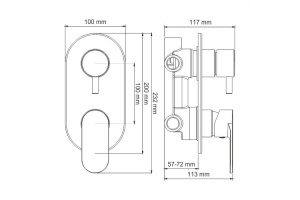 Elbe 7471 Смеситель для ванны и душа со встраиваемой системой монтажа - 3