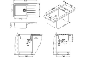 Мойка кухонная Alveus Cadit Granital 40 arctic - 2