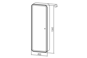 Зеркало-шкаф Azario Поинтианак 135х45 белый (LED-00002360) - 3