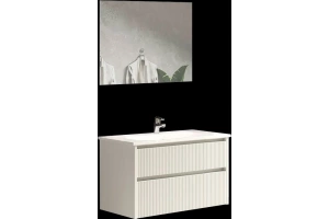 Тумба с раковиной Sanvit Рольф-2 80 белый глянец - 2