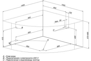 Акриловая ванна Aquanet Palau 140x140 см (00204021) - 2
