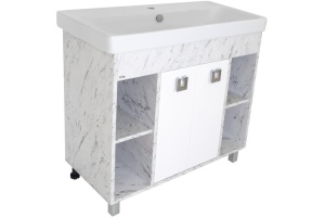 Тумба под раковину Misty Мия 90 белая глянцевая - 3