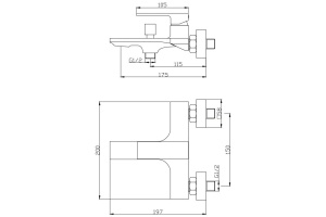 Смеситель Orange Lutz M04-100cr для ванны с душем - 2