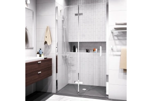 Душевая дверь в нишу Wasserkraft Aller 120х200 L профиль хром стекло прозрачное - 2