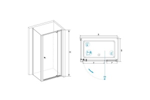 Душевой уголок RGW Passage 120х70 черный стекло прозрачное - 2