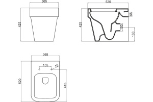 Унитаз приставной BelBagno Marco BB118CB с сиденьем микролифт BB118SC - 2