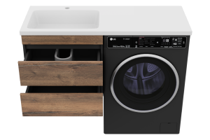 Тумба под стиральную машину Misty Коломбо 60 темное дерево - 2