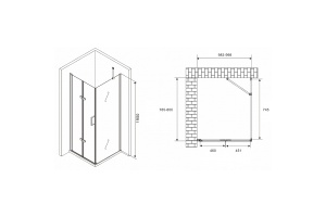 Душевой уголок Abber Zart 100x80 профиль хром стекло прозрачное - 3