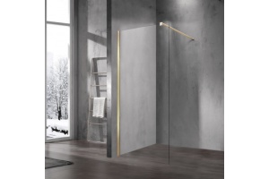 Душевая перегородка Vincea Walk-In 100х200 черная стекло прозрачное