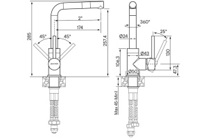 Смеситель Paulmark Honner для кухонной мойки, золото Ho212018-G - 3