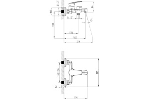 Смеситель Milardo Horizont HORSB02M02 для ванны с душем - 3