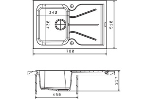 Мойка кухонная Florentina Гаттинара 780 бежевый - 2