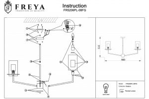 Подвесная люстра Freya Felicity FR5206PL-08FG - 2