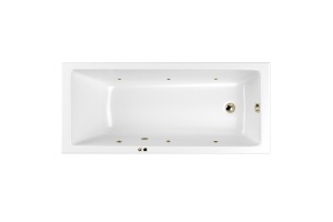 Акриловая ванна Whitecross Wave 180x80 белая бронза с гидромассажем