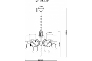 Подвесная люстра MyFar Dante MR1551-5P - 3