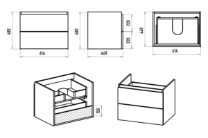 Тумба с раковиной Misty Карат 65 белая матовая - 3