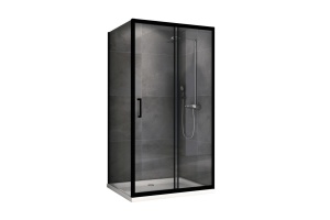 Душевой уголок ABBER Schwarzer Diamant 160х80 профиль черный (AG30160BH-S80B-S80B)