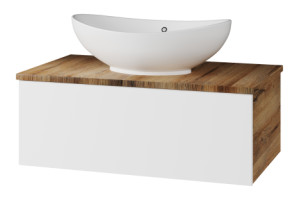 Тумба с раковиной Misty Ива 80 белая глянцевая