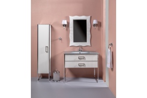 Тумба под раковину моноблок Boheme Armadi Art Monaco 100 белый глянец - хром - 2