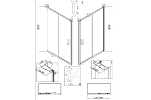 Душевая дверь в нишу Veconi Vianno VN-46 150 см,  профиль хром - 2