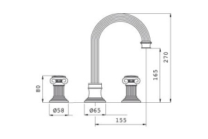 Смеситель для раковины встраиваемый Cezares Olimp хром - 3