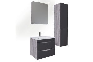 Шкаф пенал для ванной Grossman ТАЛИС бетон пайн/серый (303507) - 3