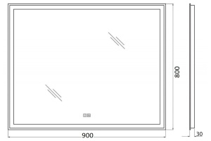 Зеркало BelBagno 90х80 с подсветкой, подогревом (SPC-GRT-900-800-LED-TCH-WARM) - 3