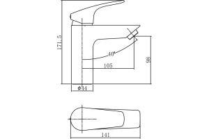 AF330-10C Aquanet Static, смеситель для умывальника, хром (237441) - 3